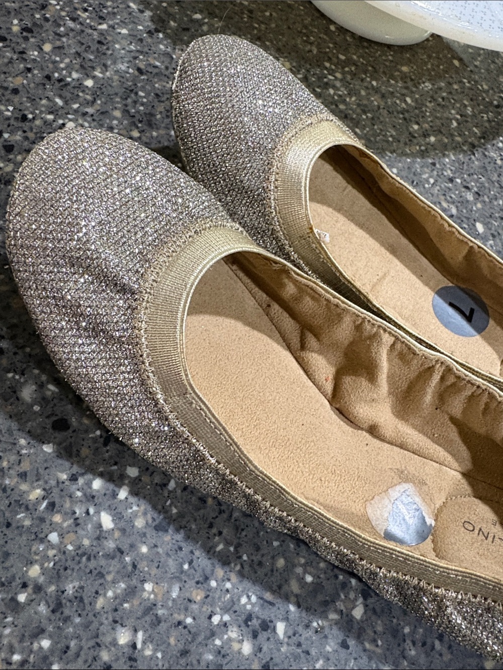 Sparkle Ballet Flats in Champagne